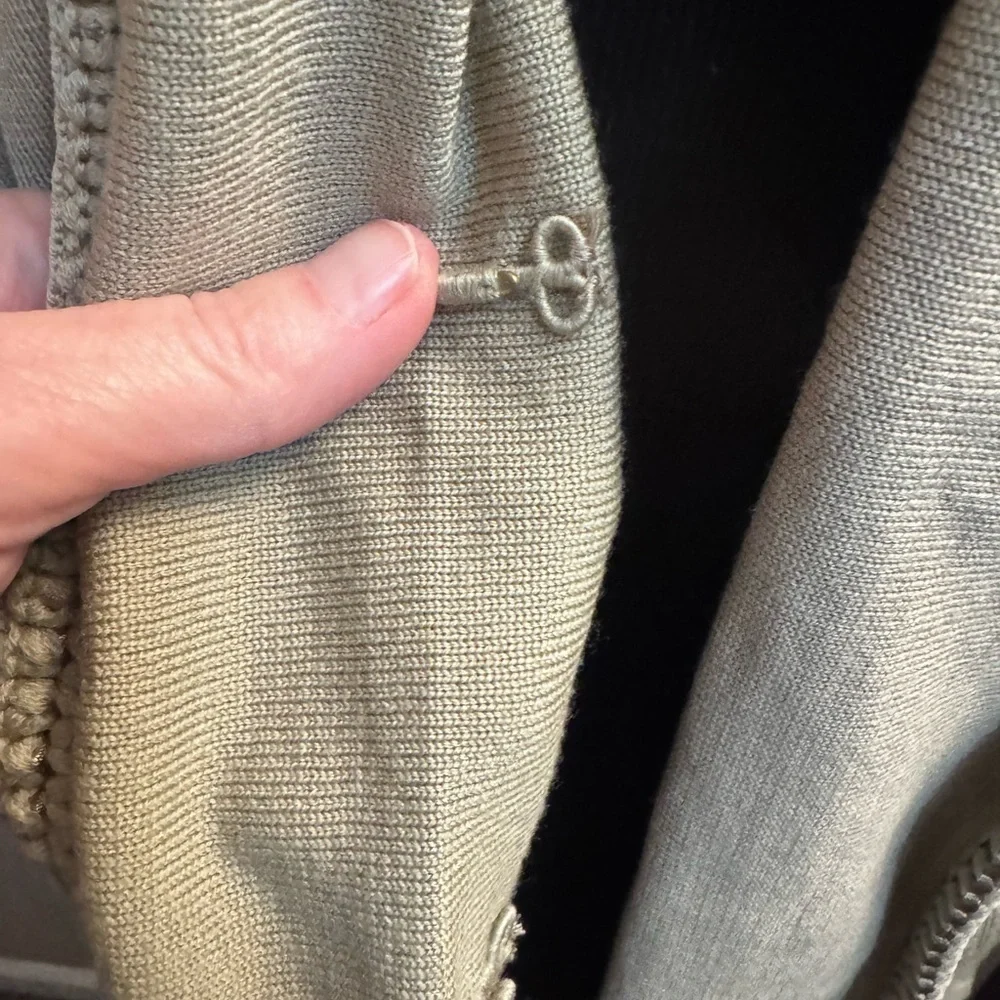 MERINO EXTRA FINE ELIE TAHARI Open Front Cable Knit Cardigan Super Soft Cream